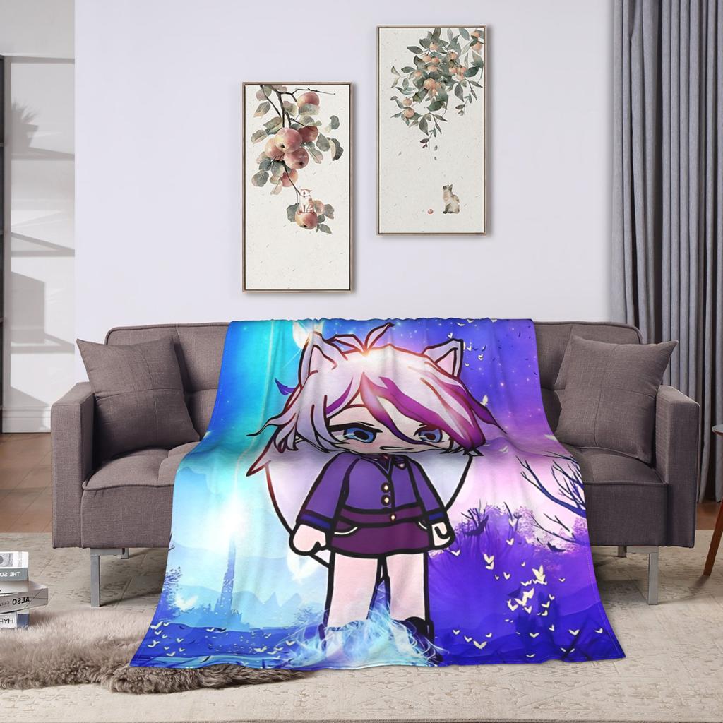 Měkká deka Kempování Gacha life v kouzelném lese Ložní prádlo Přehozy Flanelová přehoz na postel Do obývacího pokoje Pohodlný potah na pohovku
