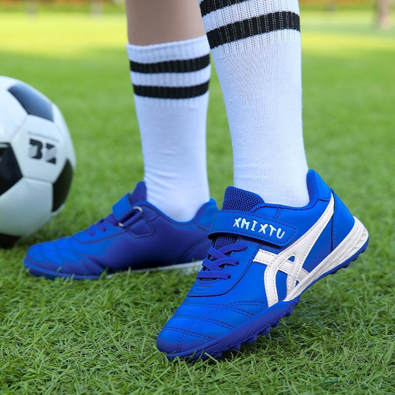 Children's football shoes men's broken nails TF youth professional training Velcro student female breathable baby kicking shoes