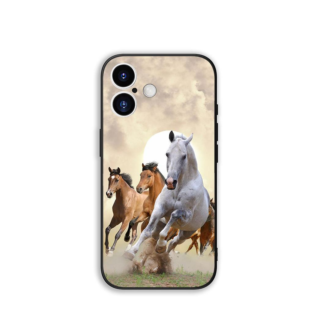 Hülle Wildes Pferd Schwarz Cool für Samsung Galaxy A25 A37 A57 A12 A14 A31 A41 A50 A51 A70 A71 A72 A21S A04 M15 Note 20 9 8 10 Hülle