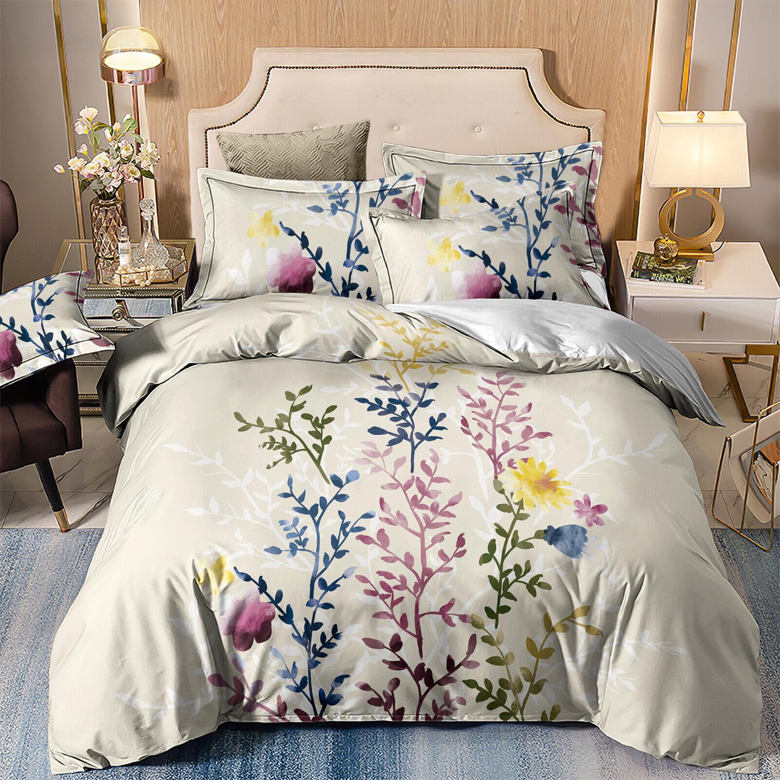 

Мягкое цветочное одеяло Queen King Size, пододеяльник Doona, набор наволочек, комплект постельного белья Single 135x200cm