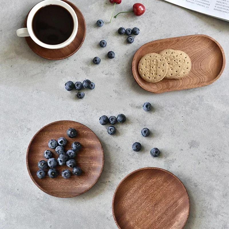 Japanese Rectangular Dinner Plate Walnut Wooden Tray Ins Wind Small Wooden Plate