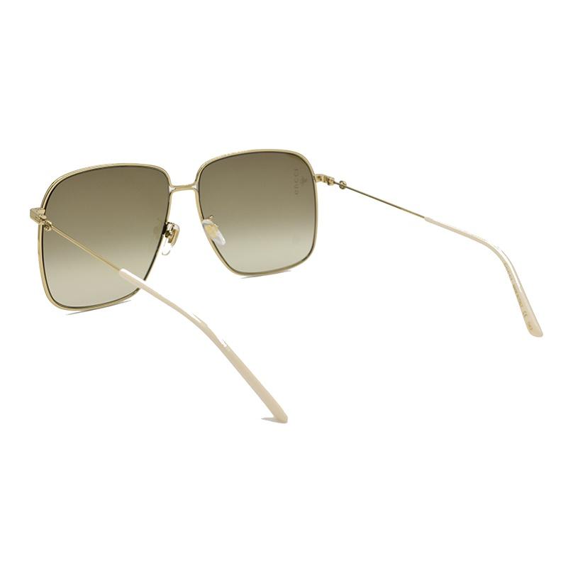 Gucci Classic Double G Logo Modern Retro Holiday Travel Square Sunglasses Women Sunglasses Light GG0394S-003