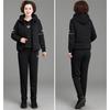 Verdickter Freizeitanzug für den Winter für Damen, mit Kapuze, langärmelige ärmellose Weste + warme Hose, zweiteiliges Set