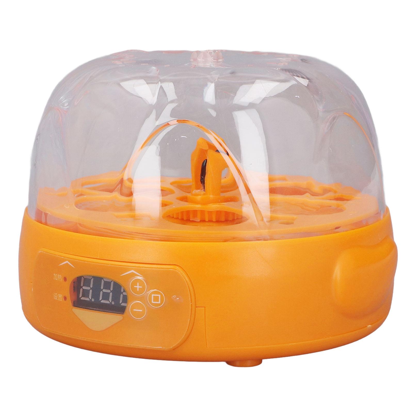 15W Egg Incubator 6 Eggs Digital Automatic Egg Incubator with Automatic Egg Turner for Hatching Chicken Quail Yellow