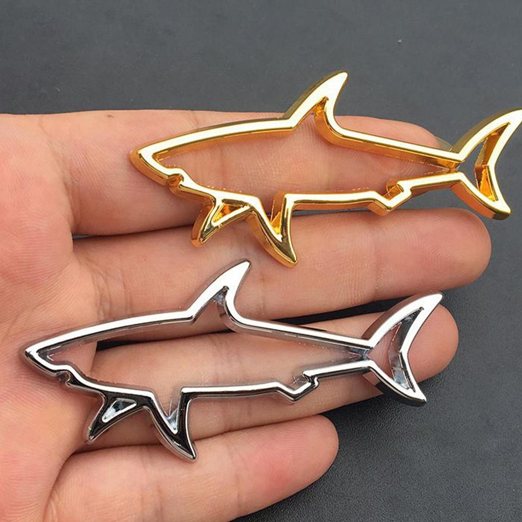 Car Badges Emblems Funny Shark Car Stickers Hollow Weatherproof Sun-Resistant Modification Side Label For Truck Motorcycle