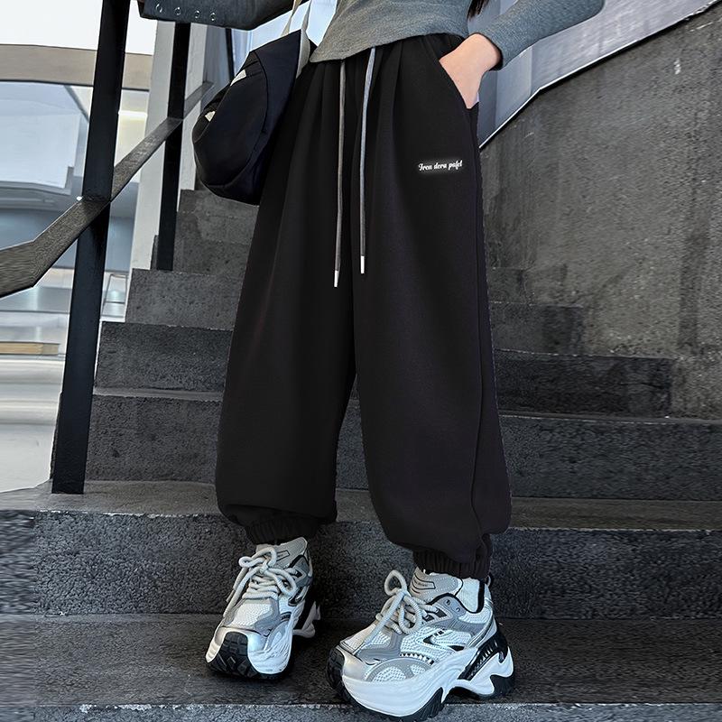 

2025 Весна/Осень Девочки Свободные Брюки-галифе - Модные, Повседневные, Брюки с манжетами для девочек-подростков 120 cm