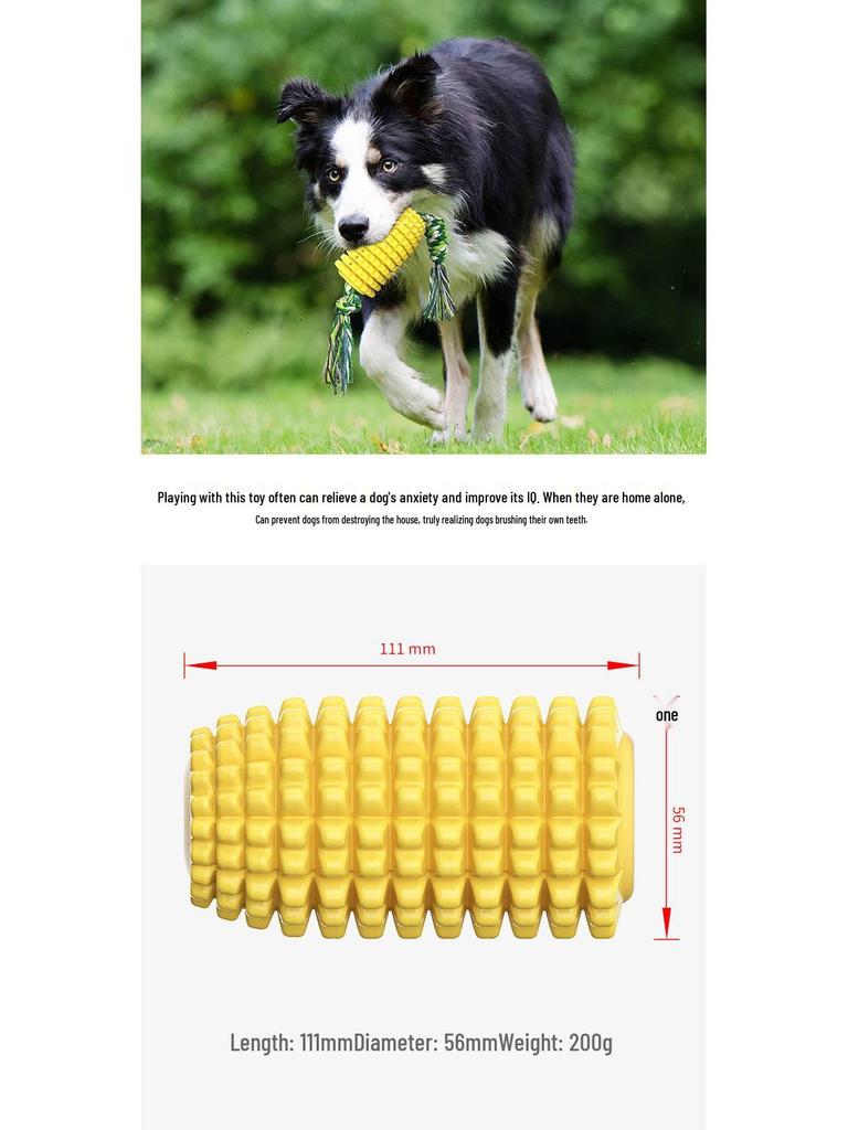 Teething Chew-Resistant Dog Toys - Dental Bones & Toothbrush with Rope & Corn