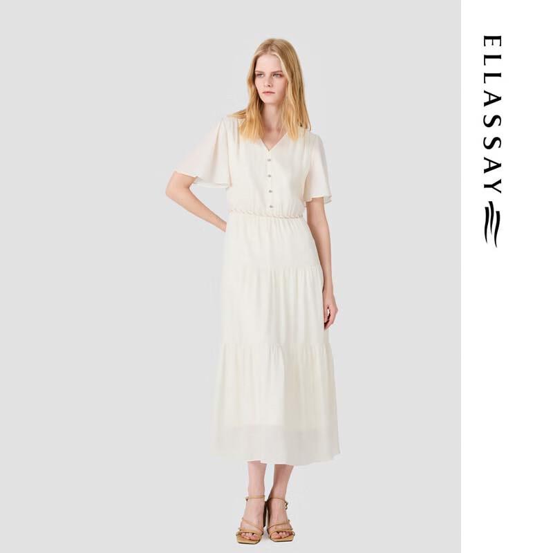 ELLASSAY Elegant Tiered A-Line Maxi Dress