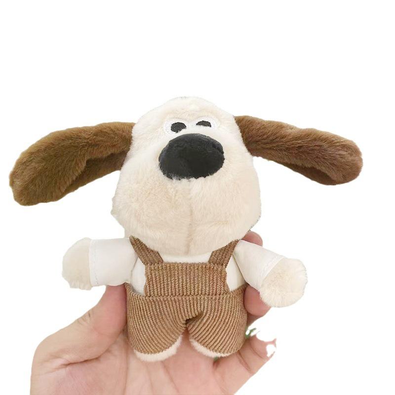 Cute Cartoon Plush Dog Keychain With Overalls 12cm Height Perfect For Bags And Backpacks