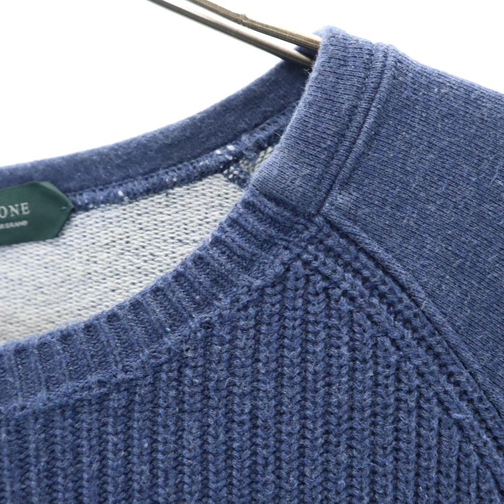 ZANONE Made In Italy Knit Switching Long Sleeve Sweat Trainer S Navy Men's Used
