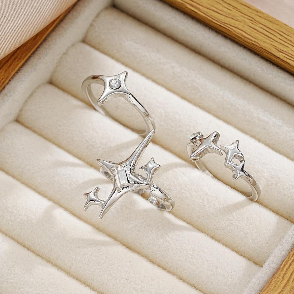 Women's Cosmic Starry Ring: High-End, Minimalist, Adjustable Index Finger Design