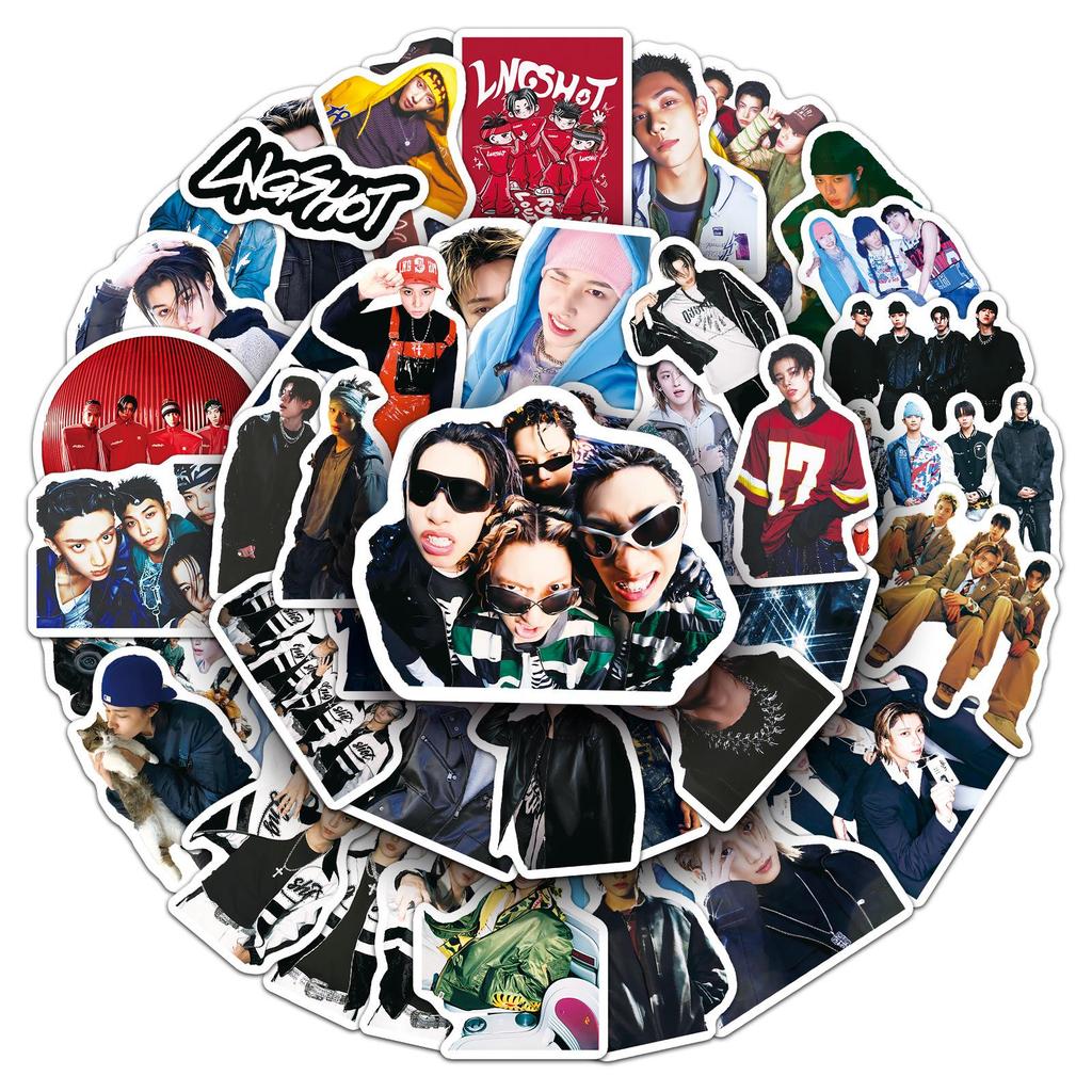 50 Lngshot Stickers: Korean Boy Group Star Merch for Phone Cases & Journals