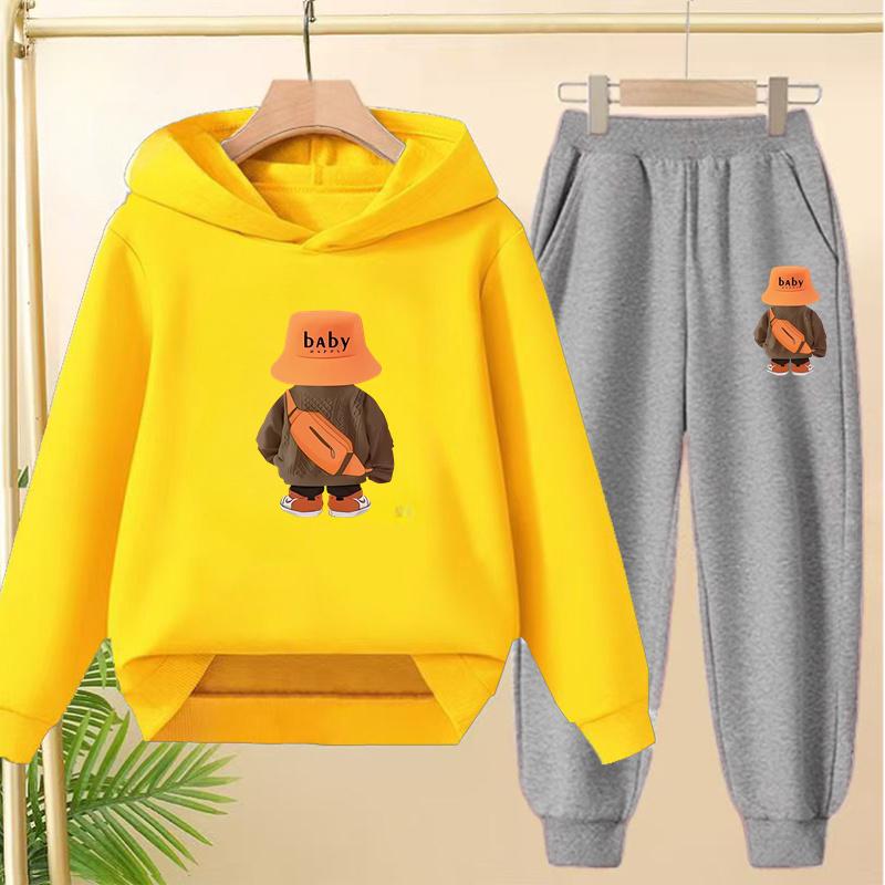 Suit Hoodie, "Baby Boy", Suitable for Boys and Girls Aged 3 to 12. Its Features Are Pink, White and Blue Tops and Trousers