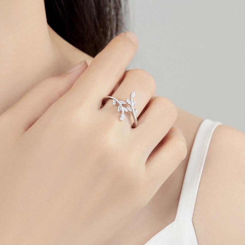 barbie Original Design Olive Leaf Open Ring, Elegant and High-end Original Ins Style Love Exquisite Gift Box S925 Silver Ring for Women ZJYJZ-YS-170