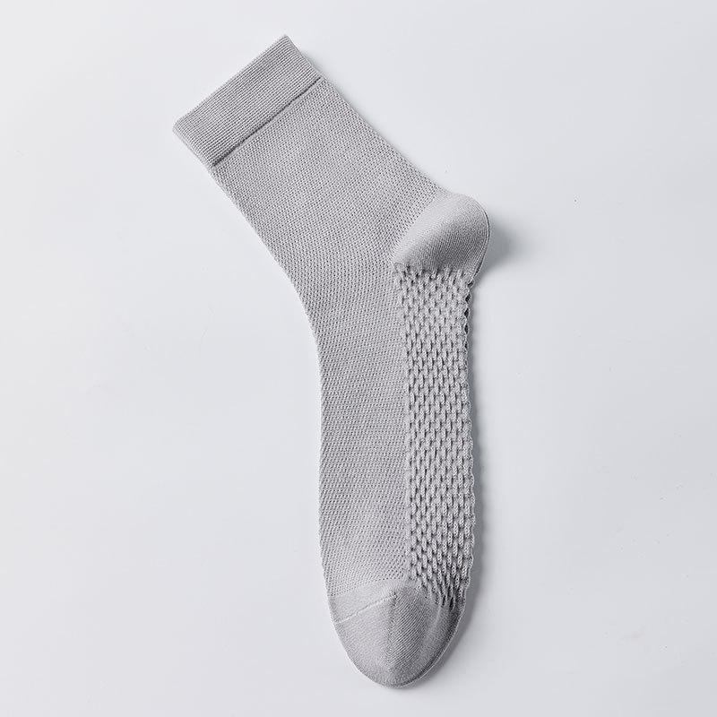 Geruchshemmende, antibakterielle und desodorierende schweißabsorbierende Herren-Mittelrohrsocken aus reiner Baumwolle für Sommer, Business-Casual-Sport-Socken, Frühlings- und Herbststile