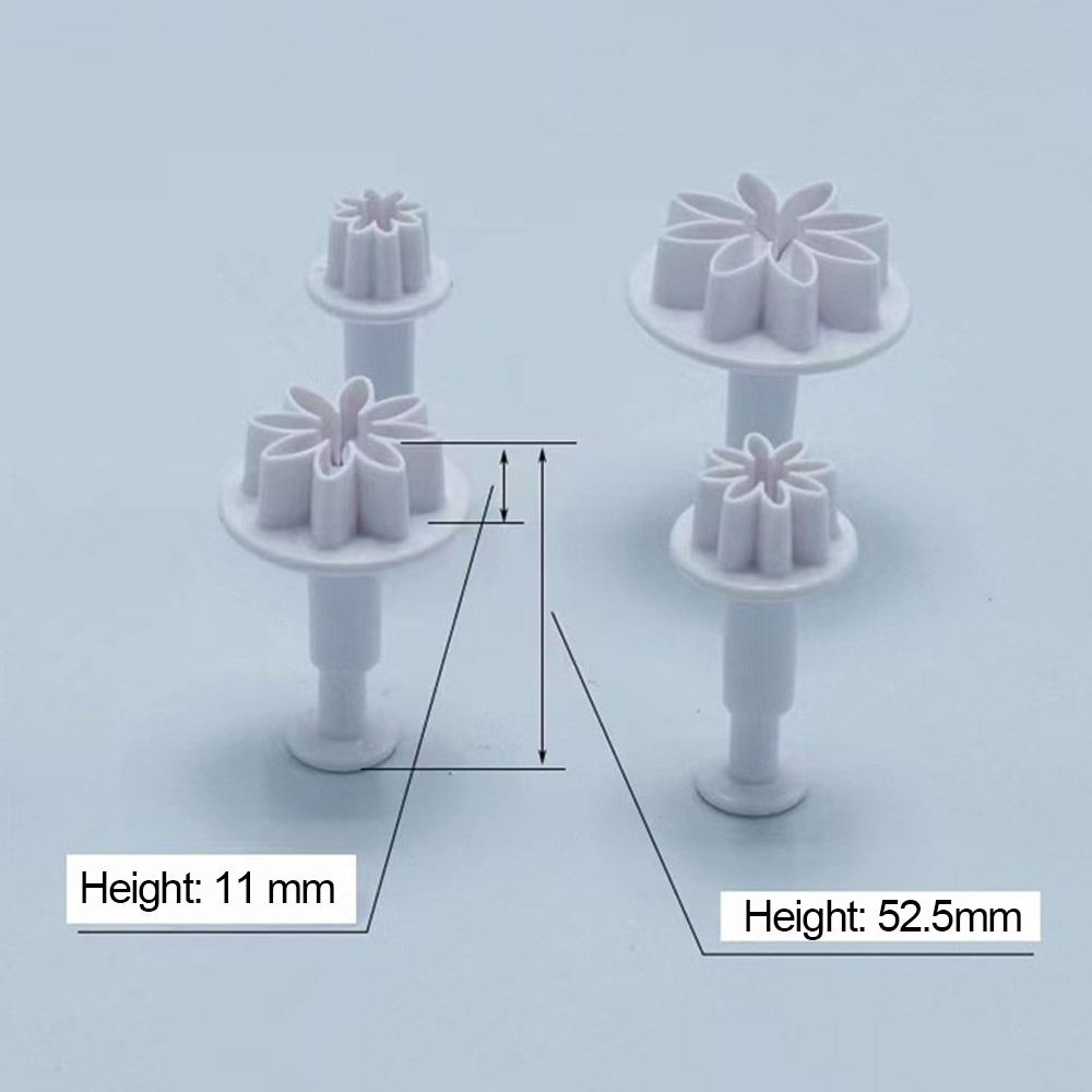 4Pcs Reusable Daisy Flower Cake Decoration Fondant Mold Cake Cutter Cookie Mold Plunger Mould