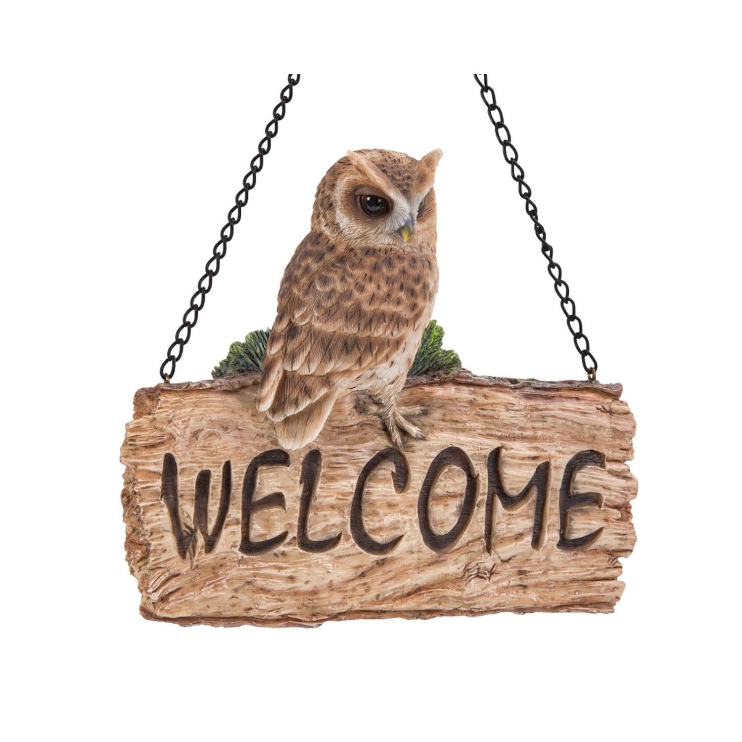 

Ubia Welcome Owl x x Garden Ornament, 16.5 4.8 17.2 cm, Figurine, Animal, Decor, Bird, H16556-A