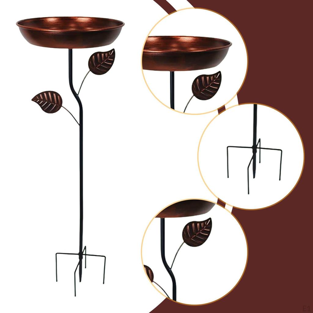 Bird Bath Bowl Birdbath Decorative Tray Stylish Feeder with Garden Stake Birdfeeder for