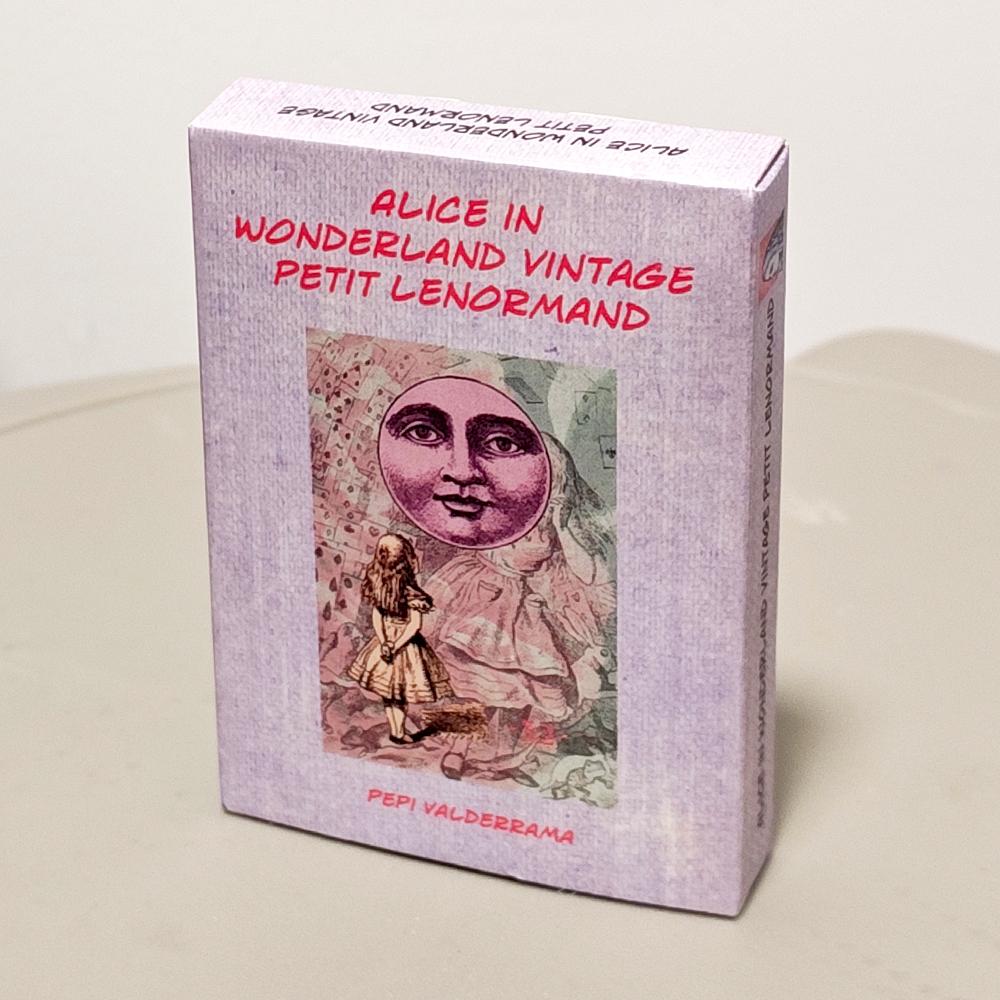 Alice im Wunderland Vintage Petit Lenormand Deck 36 Karten - Viktorianische Collage Divination Doppelt geprägter Karton 9*6cm
