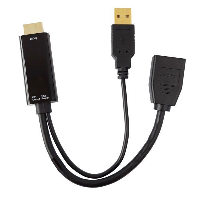 Adaptateur HDMI vers DisplayPort - Haute Qualité - 4K - Alimentation USB - Compatible PC/Xbox/PS4