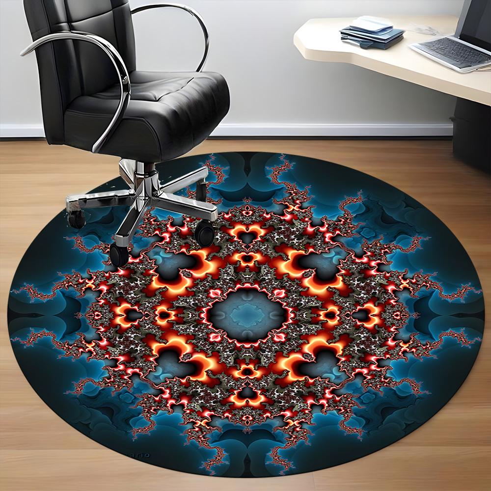 1PC Fractal Art Chair Carpet for Office Non-Slip, Lightweight, Machine Washable Rug for Office, Sleeping, Room - Holiday Decoryy251009136