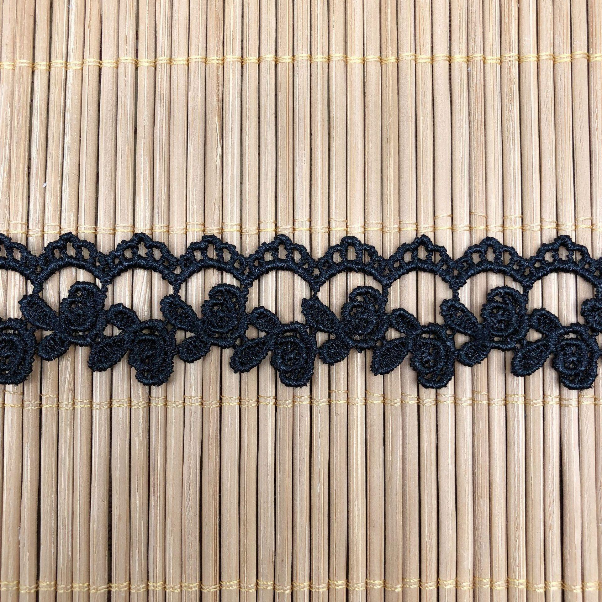 

4 метра/лот Черно-белая вышивка роз с ажурным кружевом, носимые тесьмы водорастворимые кружевные аксессуары для одежды своими руками чёрный