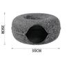 1 Pcs Pet Tunnel Donut Cat Bed(dark Gray)