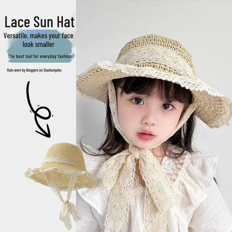 Cappello da Sole in Paglia per Bambini - Protezione UV per Vacanze al Mare in Primavera, Estate e Autunno