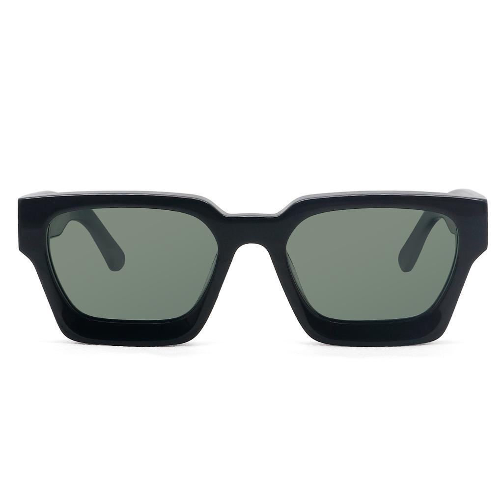 Luxury Vintage Black Square Oversize Sunglasses Acetate Polarized Custom Logo Thick Sun Glasses for Men Women Transparent