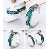 2x Sweet Simple Irregular Green Leaves Couple Ring For Women Lover Silver Open Resizable Ring Romantic Wedding Jewelry