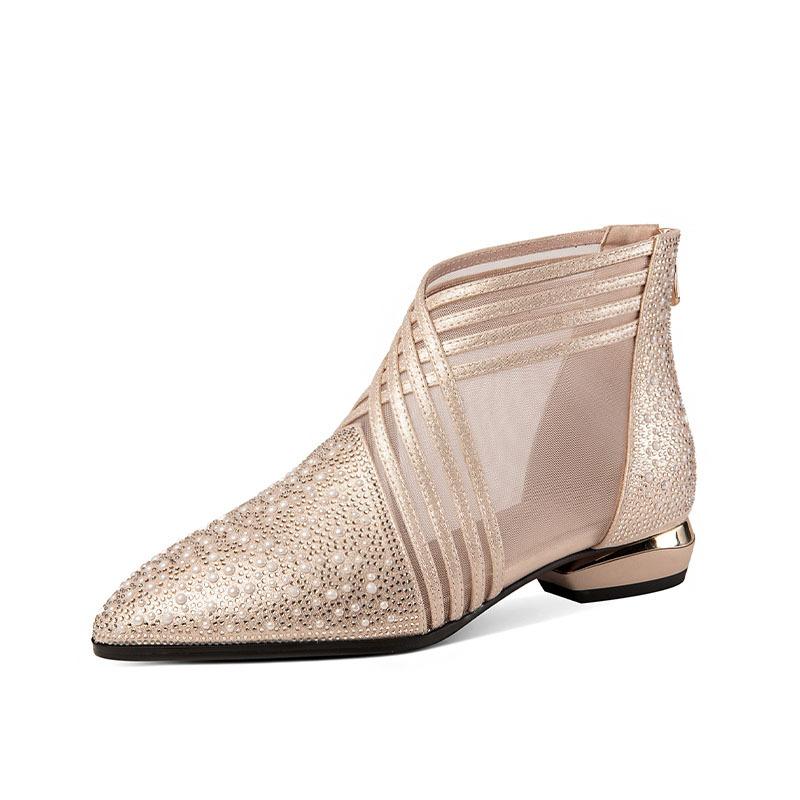 

Весна и лето толстый каблук сумка голова сетчатые сапоги средний каблук полые сетчатые стразы жемчуг модные босоножки женские босоножки 40 золотой