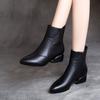 Short boots women's Martin boots spring and summer new thick heel low heel short boots pointed fashion boots