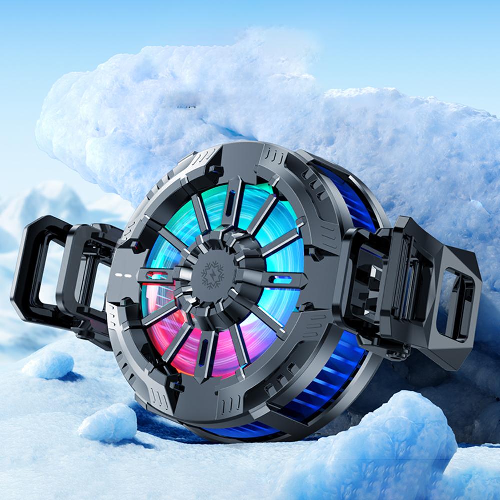 Magnetic & Back Clip Mobile Phone Gaming Cooler with Digital Display RGB Cell Phone Cooler for Apple Samsung Xiaomi Mobile Phone