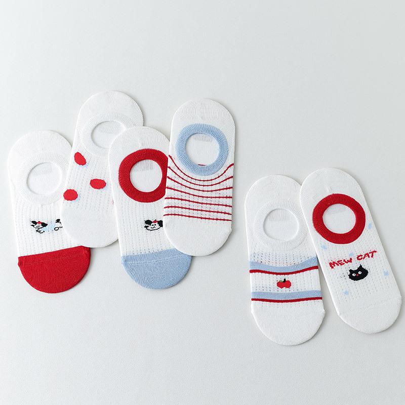 25 Spring And Summer, Light-Mouth Invisible Socks For Women, Contrasting Colors, Silicone Anti-Drop, And Low-Top Women'S Socks For Girls, Boat Socks