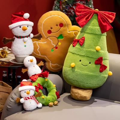 Niedliche Weihnachtsdekoration, Plüsch-Lebkuchenmann, Stoffkissen, Sofakissen, Puppe, Weihnachtsfeiertagskranz, Dekoration, Spielzeug, Geschenk für Kinder
