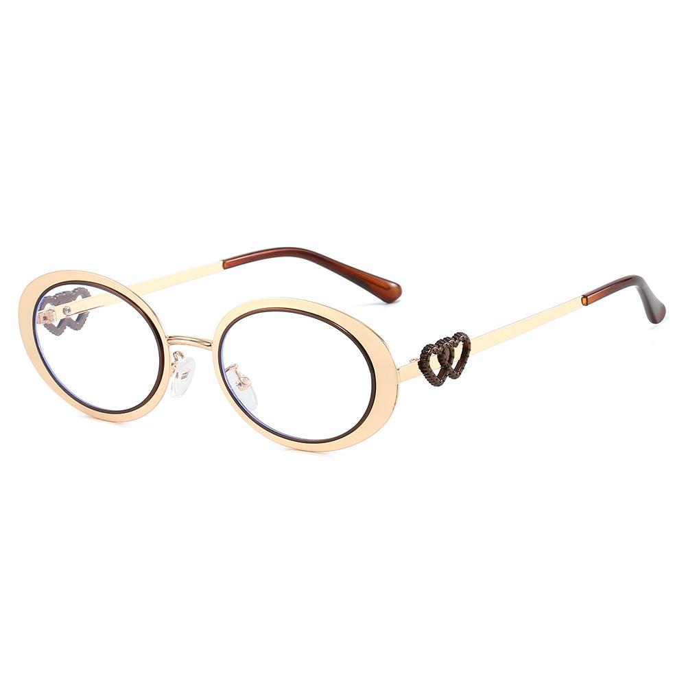 New Lovely Oval Sunglasses Women Brand Double Heart Shopping Pink Color Fashion Sun Glasses Female UV400 Shades