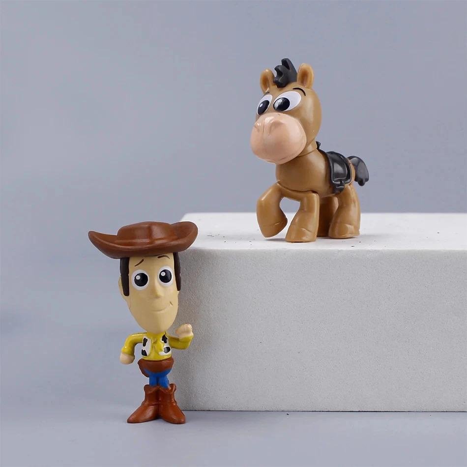 Anime Figure 8Pcs Set Toys Story 4  5Cm Woody Buzz Lightyear Action Decoration Collection Figurine Toy Model For Children