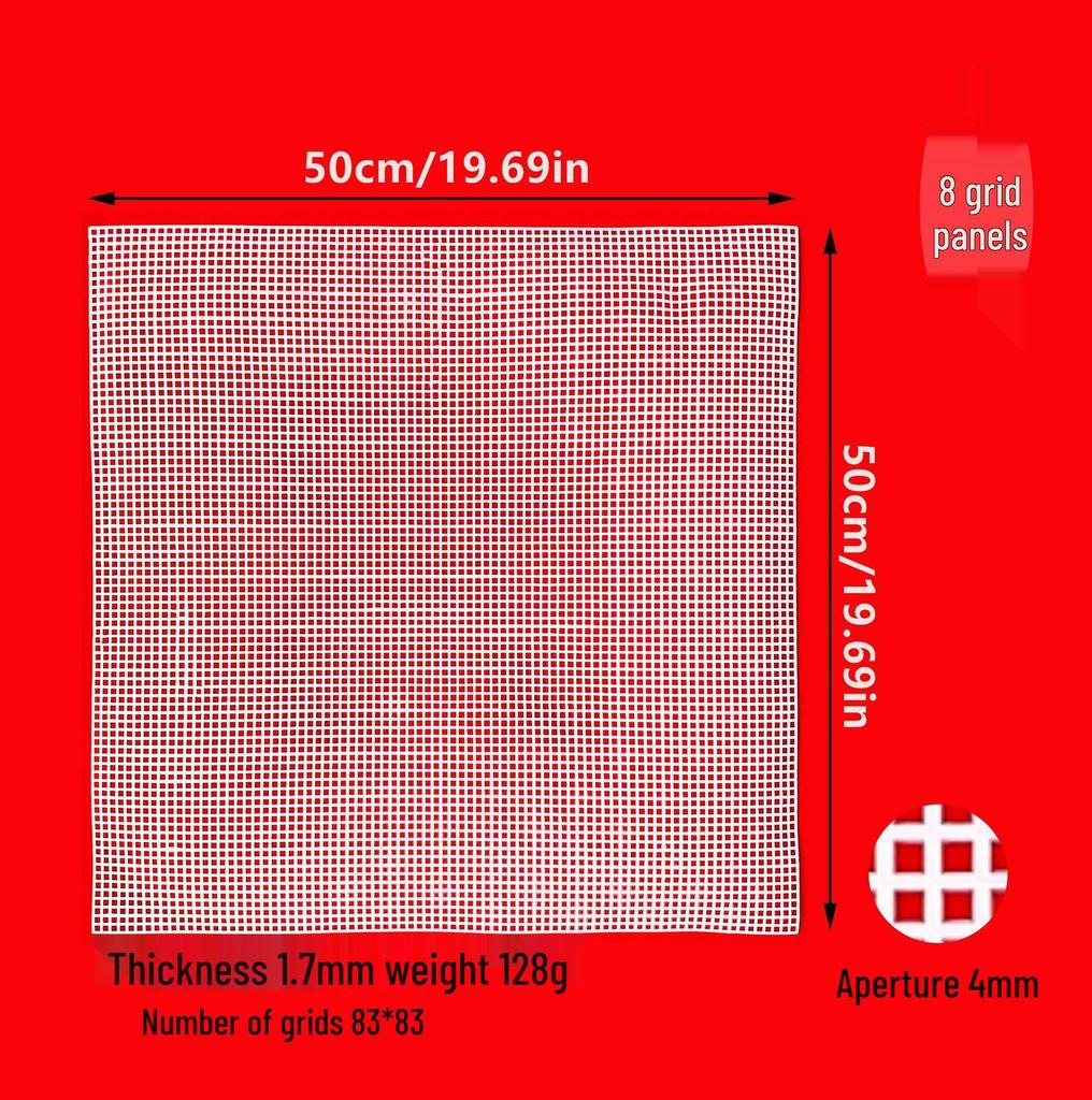 Feuille de Maille en Plastique pour Sacs DIY, Coins Arrondis, Trous Carrés, Diamètre 2,5 mm / 4 mm