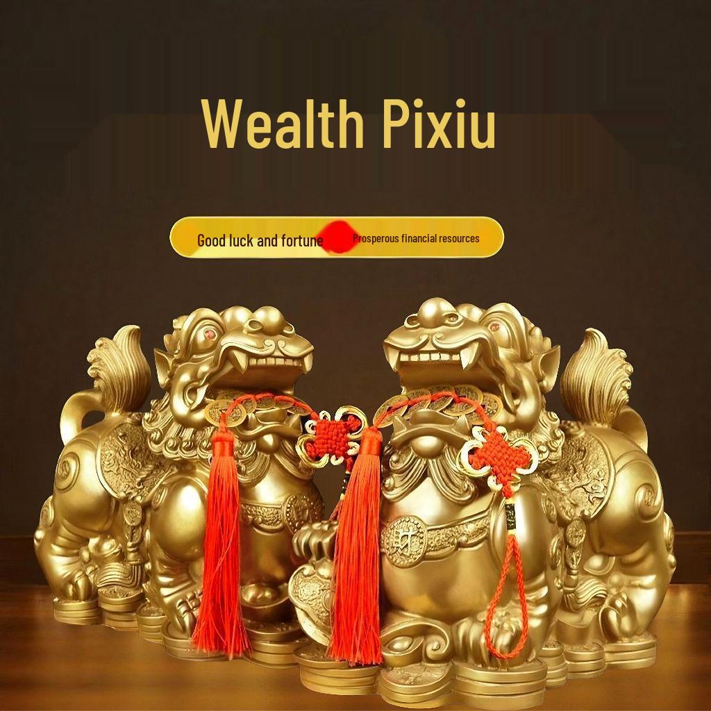 Wealth-Attracting Pixiu Ornament Pair for Home or Office Decor