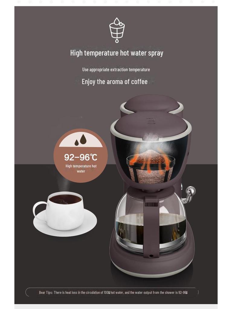 Bear American Vollautomatische Kaffee- und Teemaschine für Zuhause oder das Büro