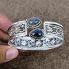 Labradorite Gemstone Handmade 925 Sterling Silver Cuff Bangle Adjustable KKG-772