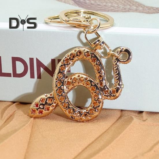 Брелок для ключей со стразами в форме змеи — фото 9