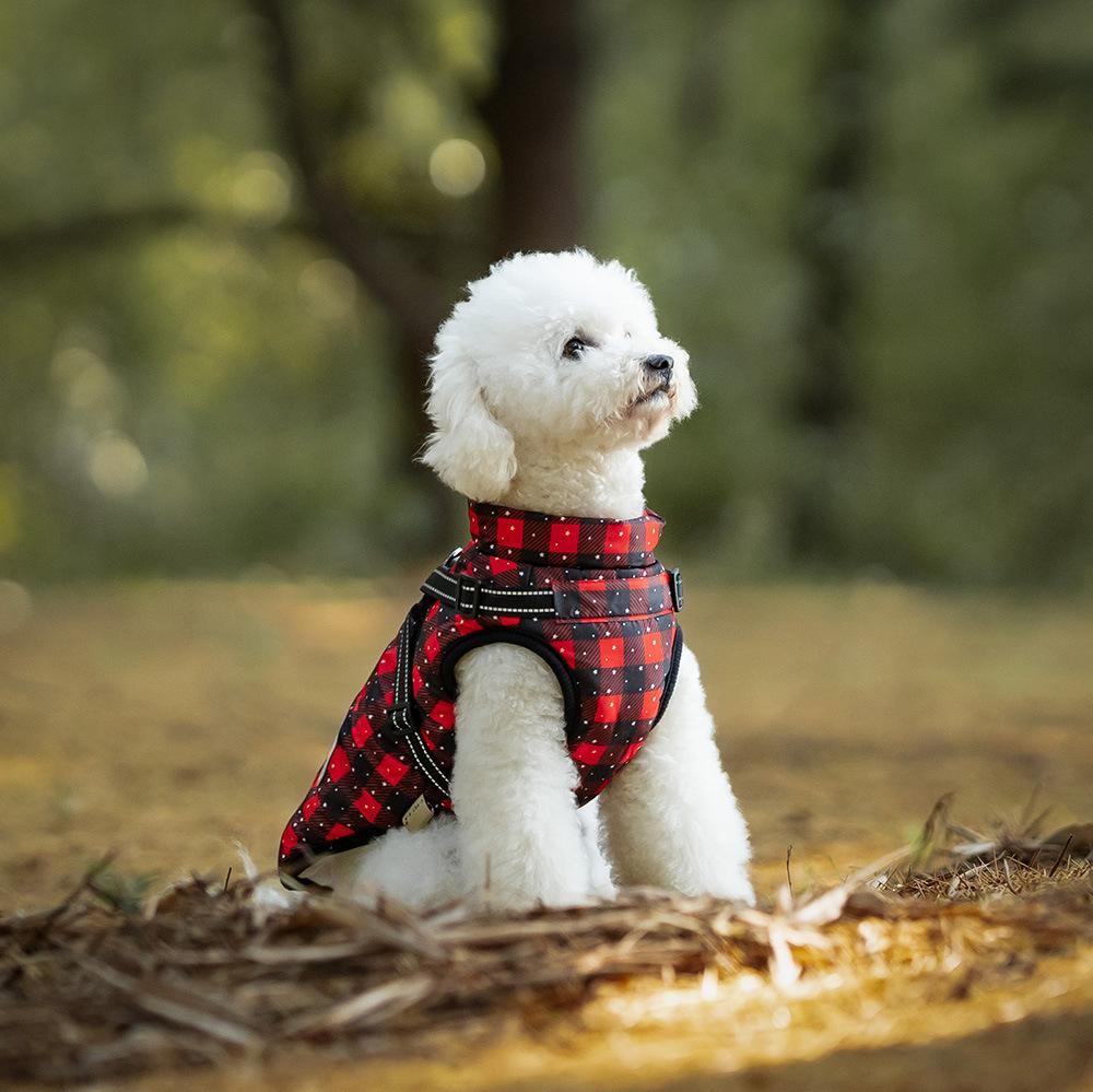 Christmas Pet Clothes Medium And Small Dog Dog Cotton-Padded Clothes Reflective Thickened Warm Dog Clothing