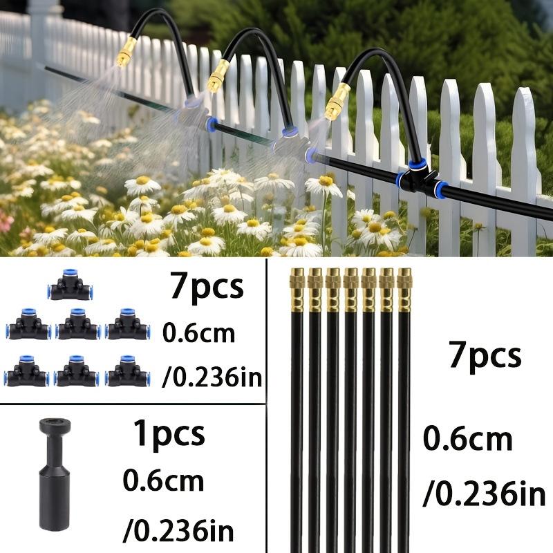 Outdoor Cooling Mist Irrigation Kit 16Pcs Brass Atomizer Nozzles Reusable Misting System for Patio Garden Backyard Summer Use