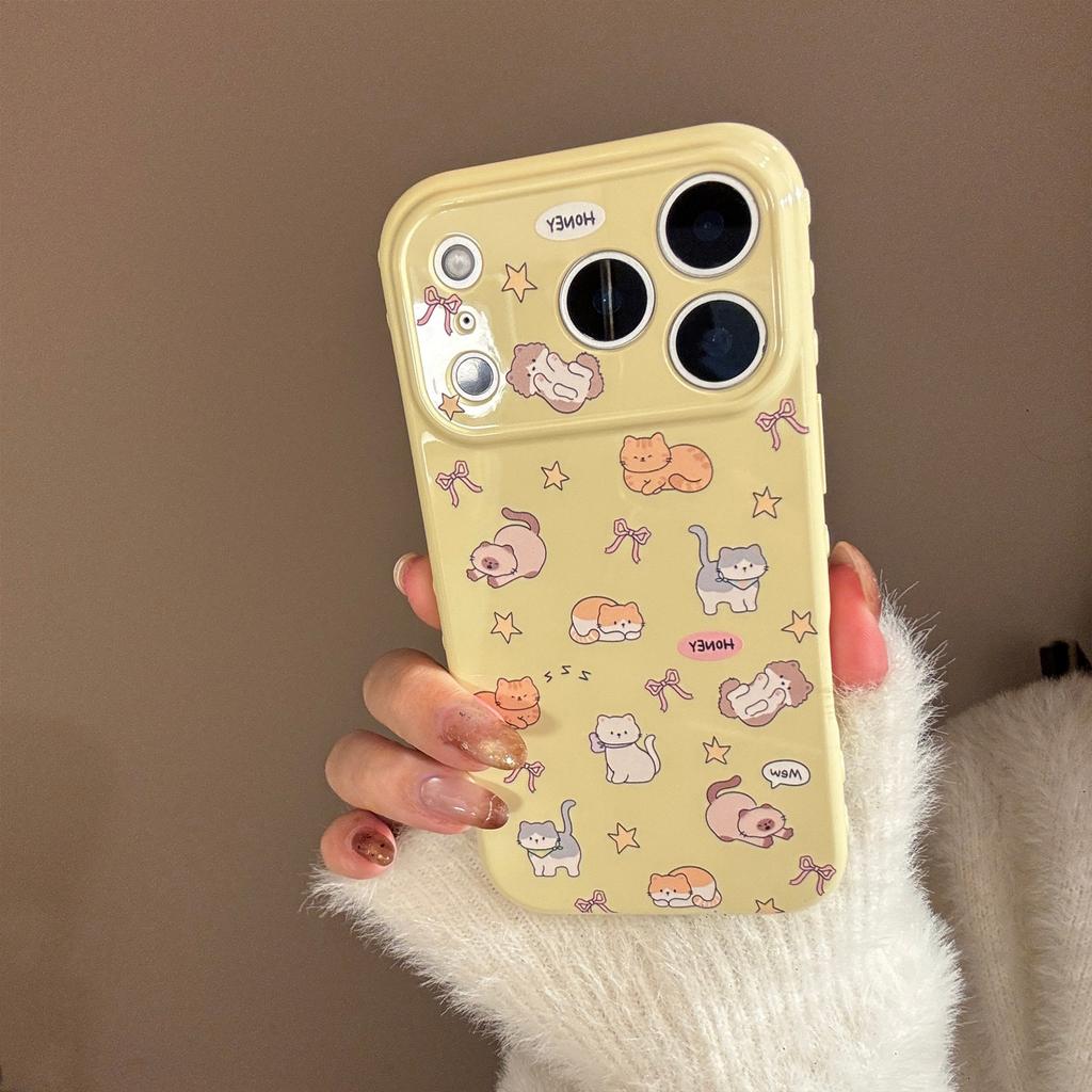 Suitable for Apple 17promax Mobile Phone Case Iphone16 Cute Cat 15 Anti-fall 13 Soft 12 Korean Style High Quality