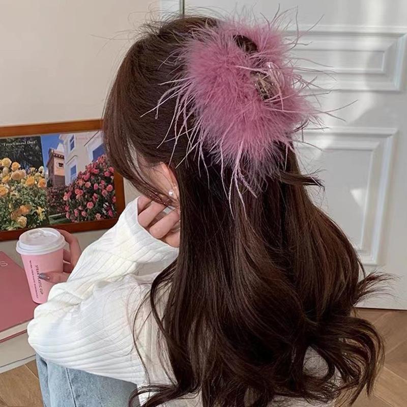 Elegante Feder Große Haarklammer für Damen Mädchen Mode Haarspangen Vielseitige Haiklammer Exquisite Haaraccessoires Geschenke