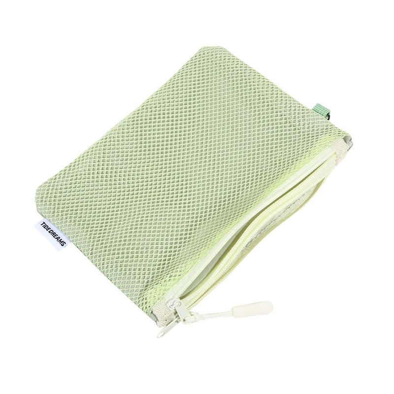 Double Zipper Mesh Storage Bag Double-layer Space Saving Portable Coin Purse Square Visible Travel Cosmetic Organizer Women