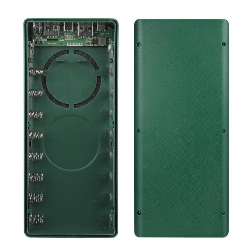 16x18650 Battery Holder Type-C Double USB Output for Phone Tablet Battery Charging Case with LED(Battery Not Included)