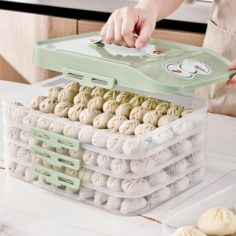 Durable PP Multi Layer Freezer Box Practical Multi Layer Fridge Storage Container For Home And Office Refrigerators