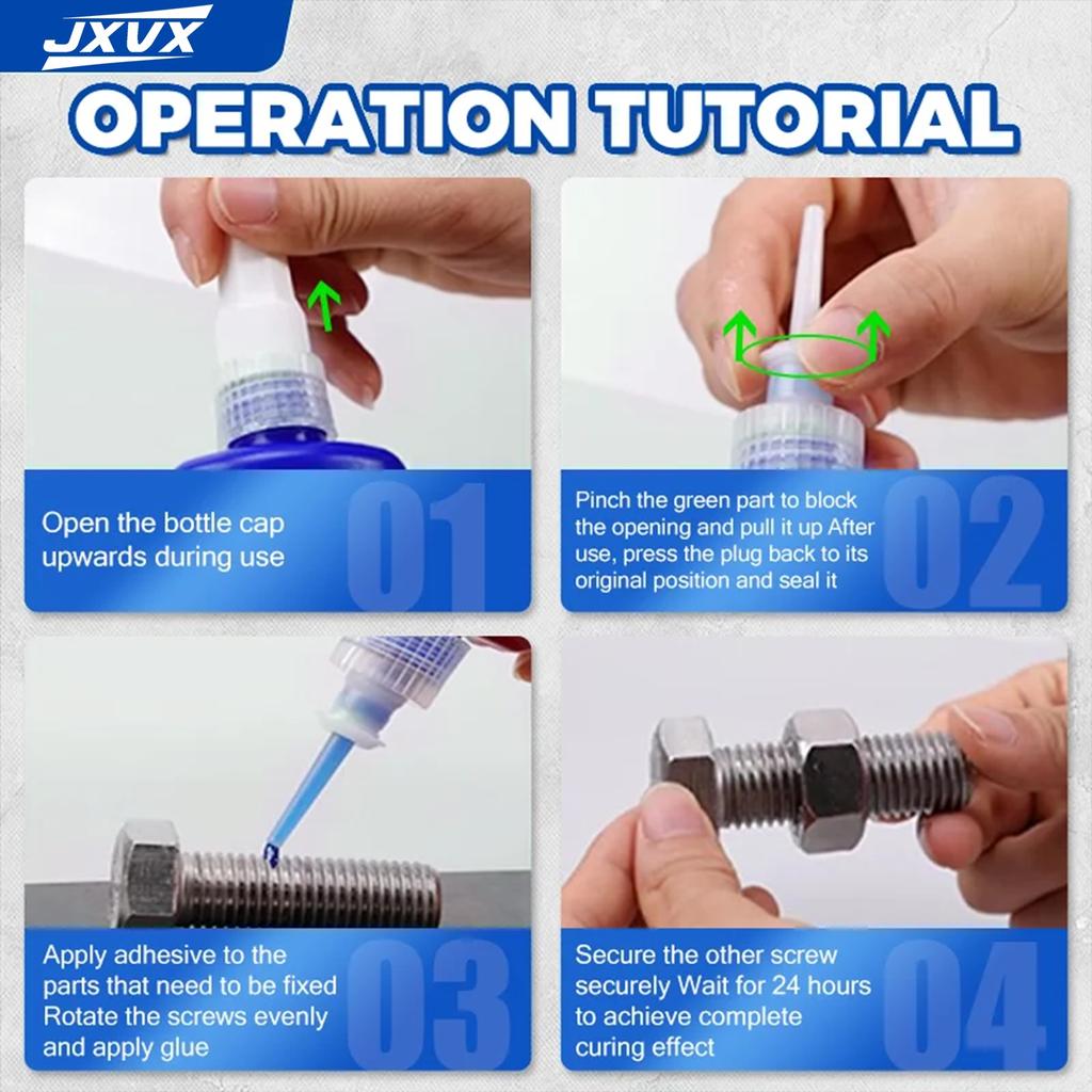 243/271 thread lock blue medium strength locking and sealing nuts bolts,fasteners and metal can prevent loosening and leakage Thread Lock3